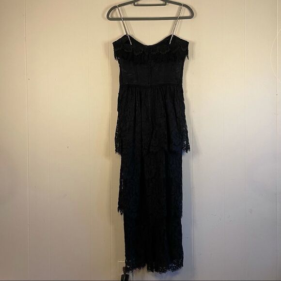 Vintage Jessica McClintock Tiered Lace Dress - Picture 7 of 8